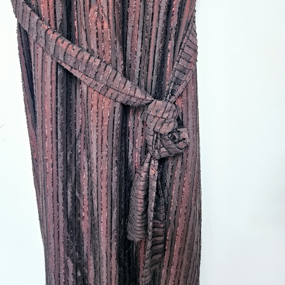 Modcloth Sz Small Your Time To Shine Metallic Elegant Burgundy Maxi Flowy Dress - Picture 14 of 14